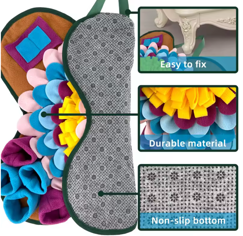 Zenpelo Calming Snuffle Mat for Dogs — Nose Work/ Puzzle for Mental Stimulation